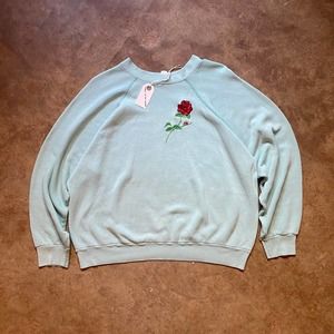 True Vintage Rose Embroidery Sweatshirt